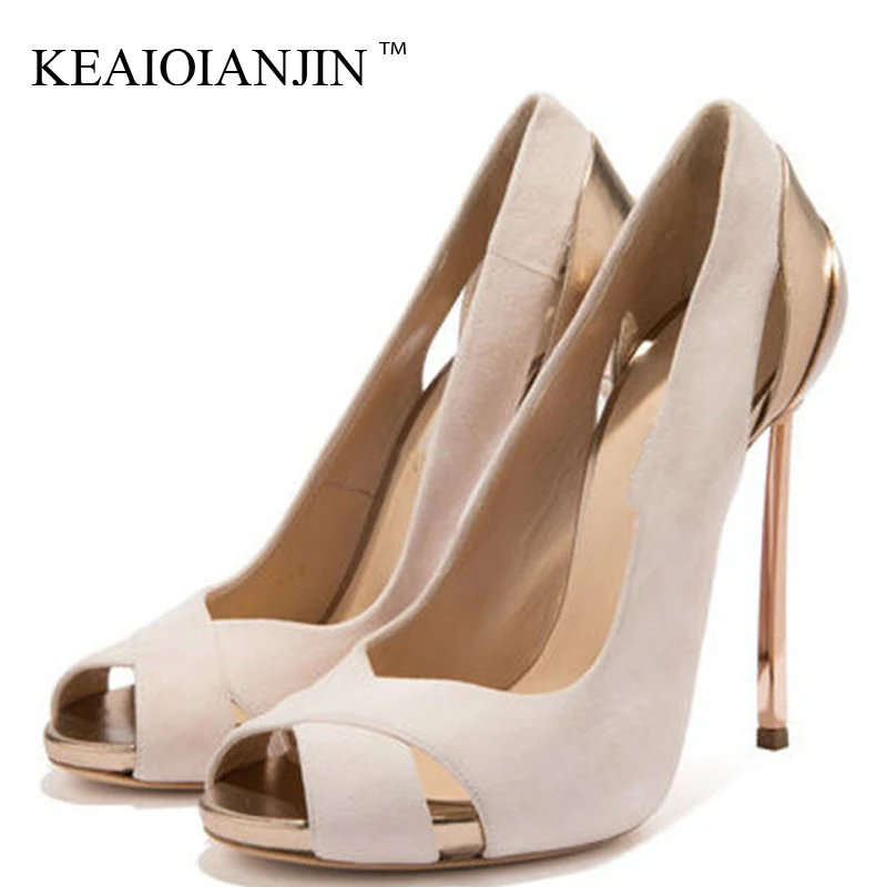 

KEAIQIANJIN Woman Peep Toe High Heels Shoes Plus Size 33 43 Prom Valentine Open Toe Heels Shoes Stiletto Party Wedding Pumps