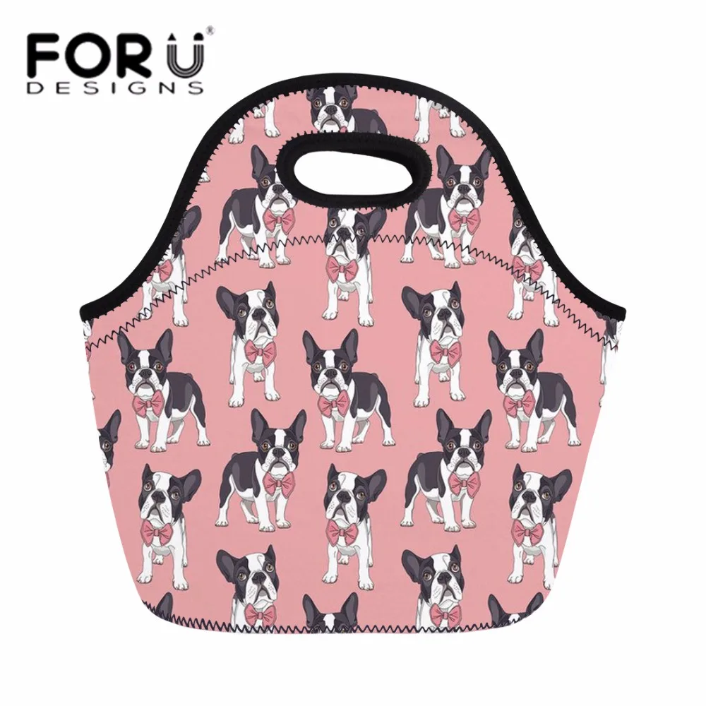 Bolsa do Refrigerador Bolsala de Mão Portátil para Meninas Bolsa de Comida Forudesigns Mulheres Almoço Isolados Térmico Senhoras Boston Terrier Design Kawaii
