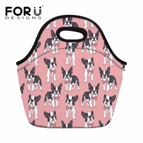 Bolsa do Refrigerador Bolsala de Mão Portátil para Meninas Bolsa de Comida Forudesigns Mulheres Almoço Isolados Térmico Senhoras Boston Terrier Design Kawaii