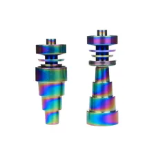 Для курения Dogo новое поступление Радужный 6 в 1 бескупольный GR2 Титановый гвоздь Универсальный 10 мм/14 мм/18 мм с мужским и женским соединением