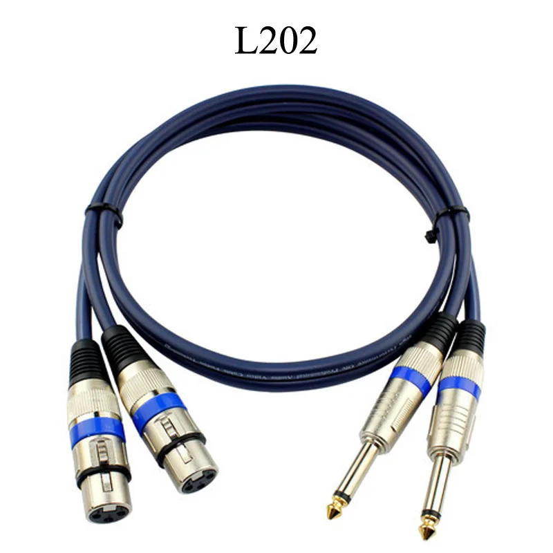 GoSo High Quality Dual 6.35mm 1/4'' Mono Male to Dual XLR Male Female Plug Audiophile Audio balance Cable 0.5m-30m JS-201