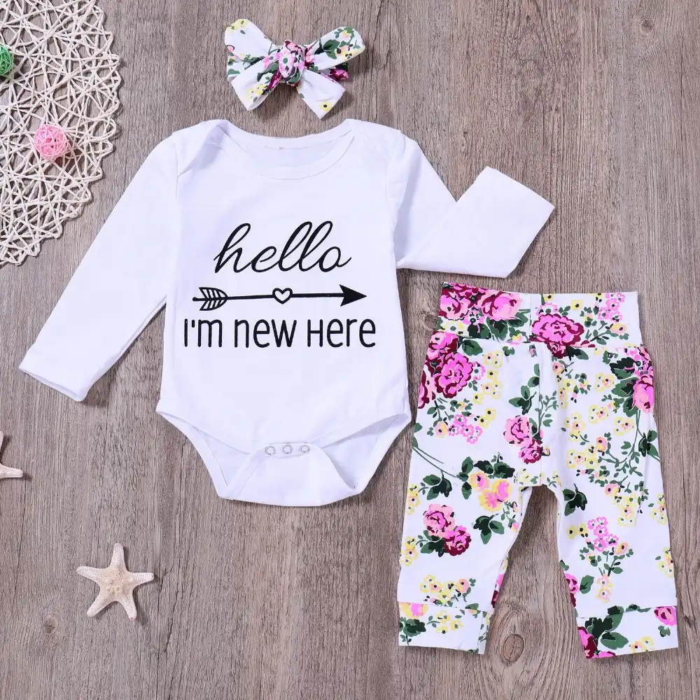 hello im new here baby outfit