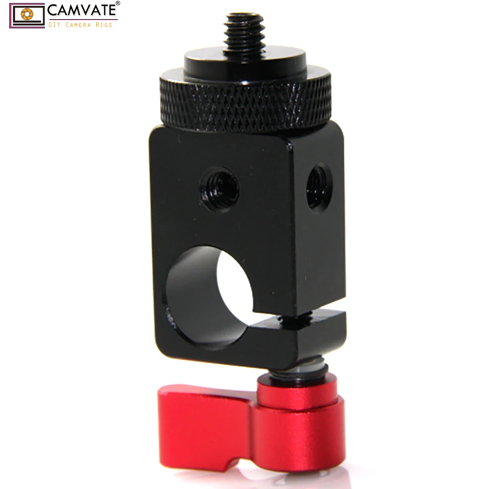CAMVATE одиночный зажим 15 мм с 1/4 &quotвинтовым адаптером (поворотная ручка M5 красный)