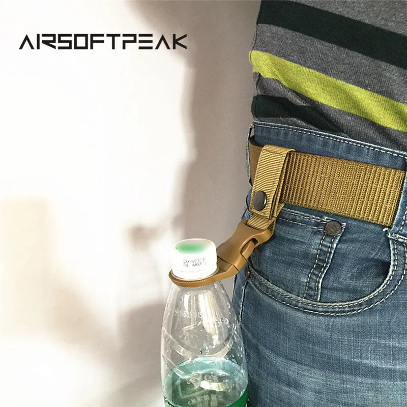 Nylon Molle bing Water Bottle Carabiner Belt Backpack Hanger Hook Outdoor Buckle Hook Holder