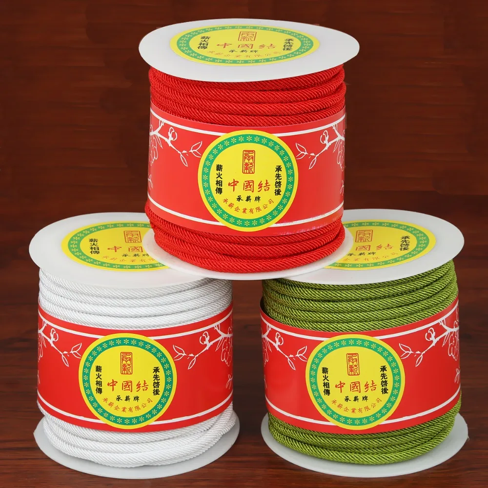 

High Quality 27 Yards/Roll 5mm Chinese Knot Thread Cord for DIY Handicraft Tool Hand Stitching Thread 7 Color to Selection