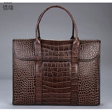 XIYUAN BRAND new high quality luxury men’s cow Genuine leather portable computer laptop bags briefcase crocodile pattern handbag