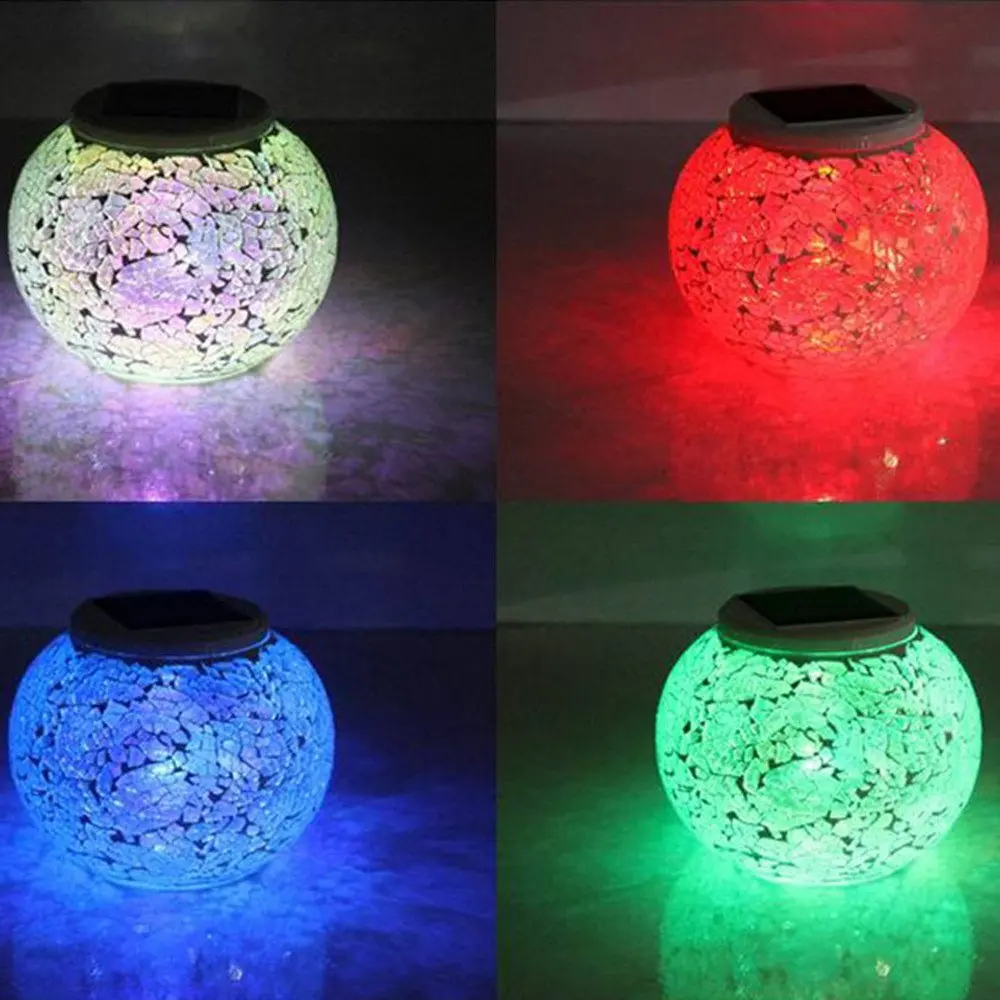 Solar Powered Mosaic Glass Ball Light 32