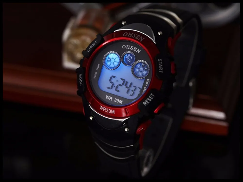 New Fashion Ohsen 0815 Quartz Kids Watches Boys Girl Xmas Gift Alarm Clock Sport Digital Watch LED Colorful Backlight Relojes (22)