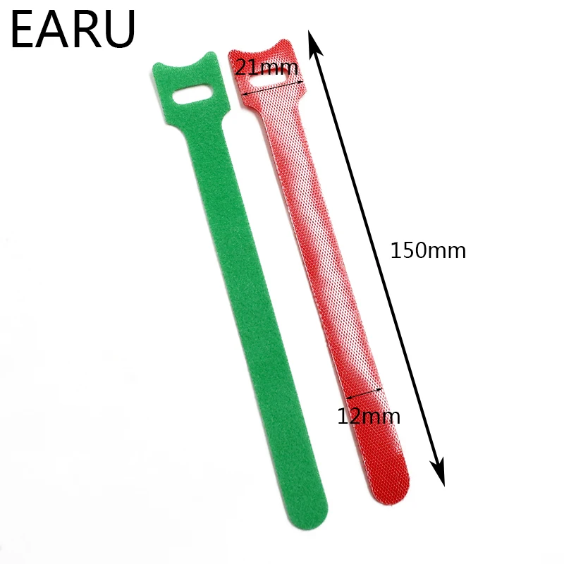 10 шт./лот, 12*150 мм, нейлоновые многоразовые разъемные кабельные стяжки на молнии с отверстиями для ушей, с застежкой-липучкой
