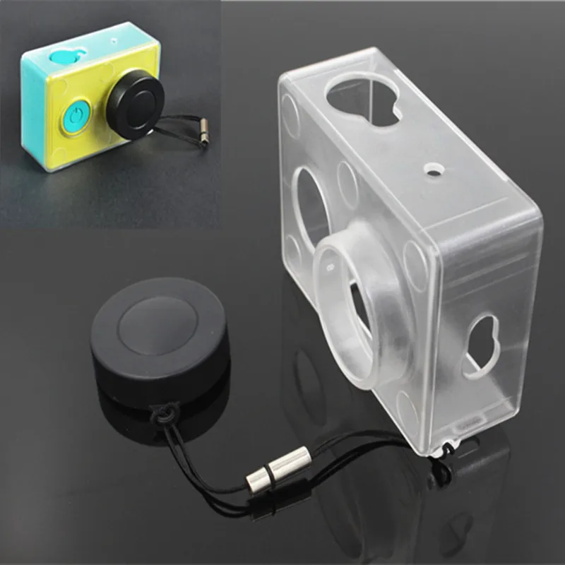 

Original Ultrathin Xiaomi Yi Case Transparent Protective Case w/ Action Camera Lens Cap Cover for Xiaomi Yi Camera Accessories