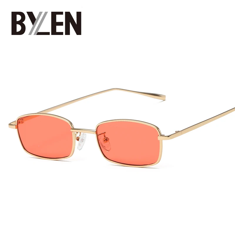 

Vintage Small Rectangle UV Sunglasses Women Brand Designer Metal Square Frame Sun Glasses Retro Black Red Eyewear