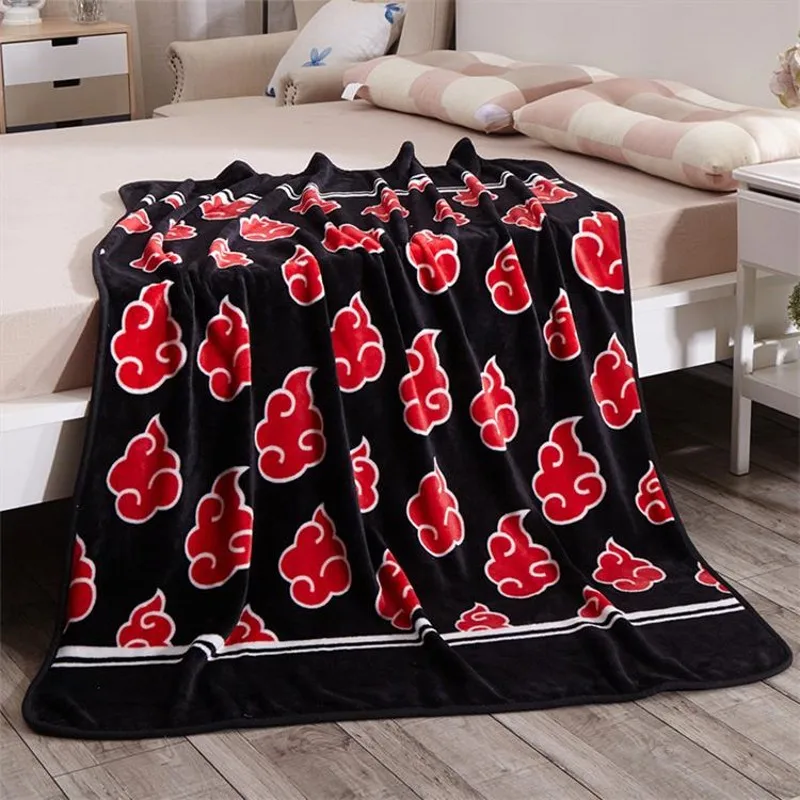 Billige Japan Anime Naruto Akatsuki Weiche Warme Korallen Fleece Plüsch Decke Teppich Stück Sofa Bett Knie decken 120*150 cm