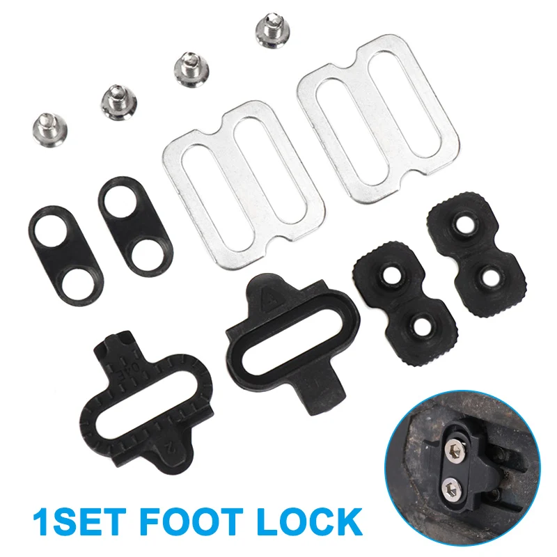 Mountain Bicycle SPD Pedals Plate Cleat Clip in Kit with Hardware Nuts