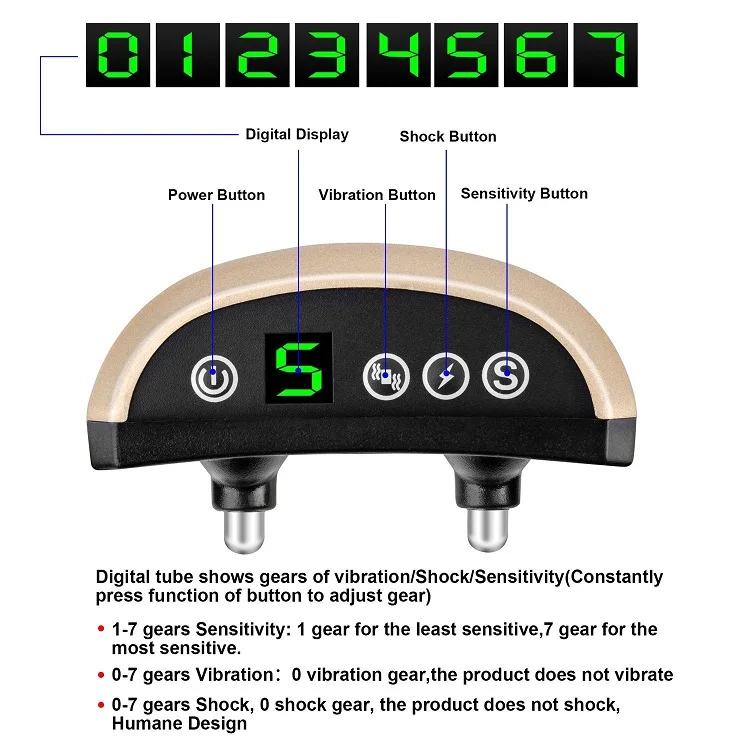 Кинологический Воротник безопасности против лая воротник регулируемый 7 уровней чувствительности звуковая вибрация шок режимы воротник для маленькой большой собаки