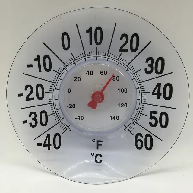 Large 7 Indoor Outdoor Rubber Suction Cup Window Thermometer In Large 7 Indoor Outdoor Rubber Suction Cup Window Thermometer
