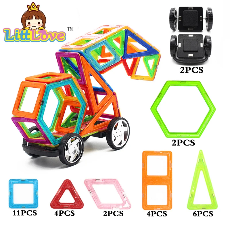 MylitDear Car Truck Regular Enlighten Bricks Educational Magnetic Designer Construction Building Blocks font b Toys b