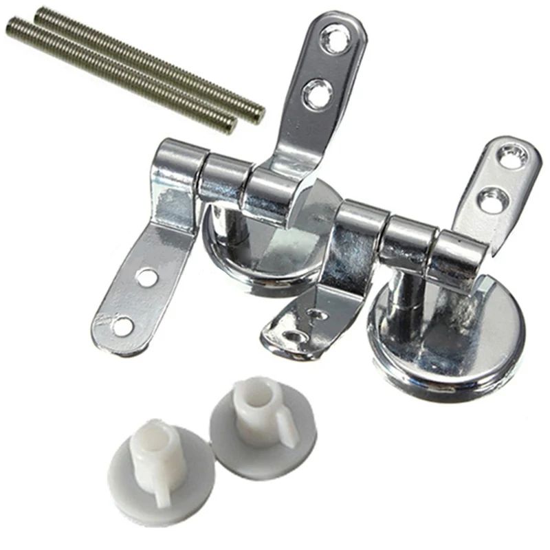Alloy Replacement Toilet Seat Hinges Mountings Set Chrome with Fittings Screws For Toilet Accessories