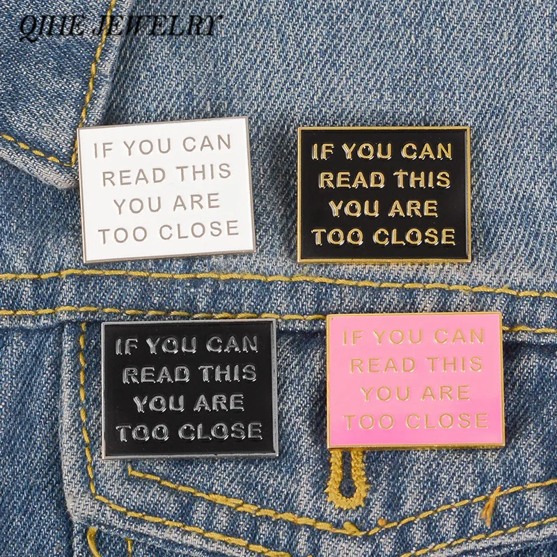 QIHE JEWELRY Funny Letter pins Need Personal Space Badges Cool Anti Social Lapel pins Introverts Personality Symbol Brooches