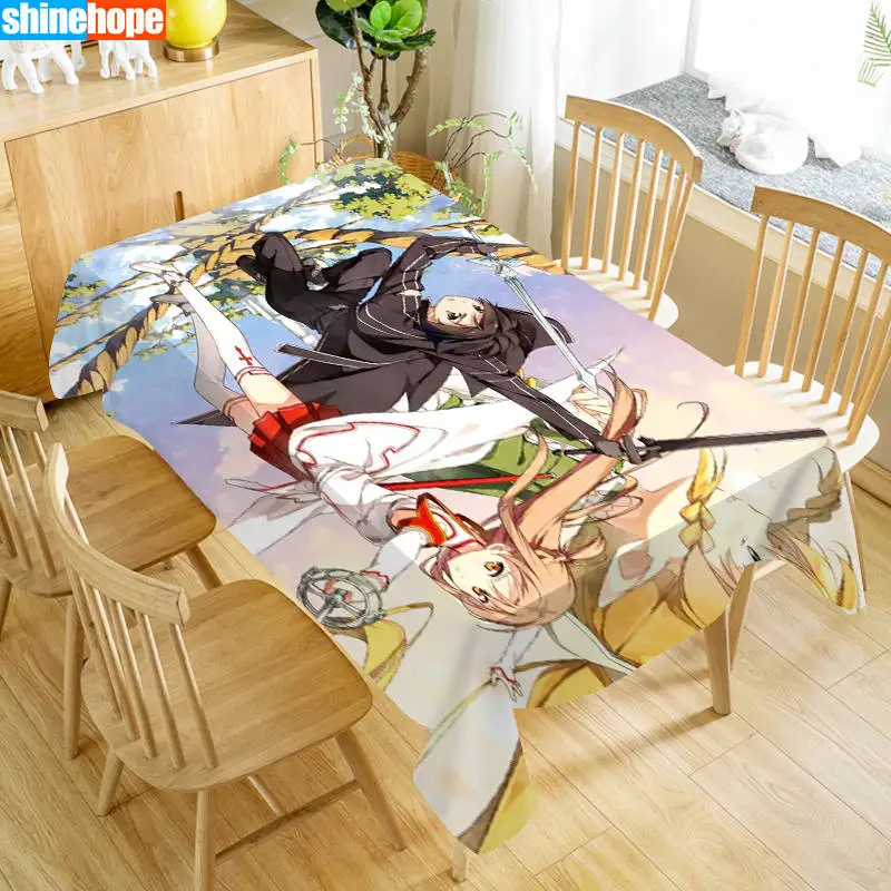 Sword Art Online Tablecloth Washable Cloth Thicken Oxford Rectangular Table Cloth for Wedding Customizable 100X140cm/140X200cm - Цвет: tablecloths 11