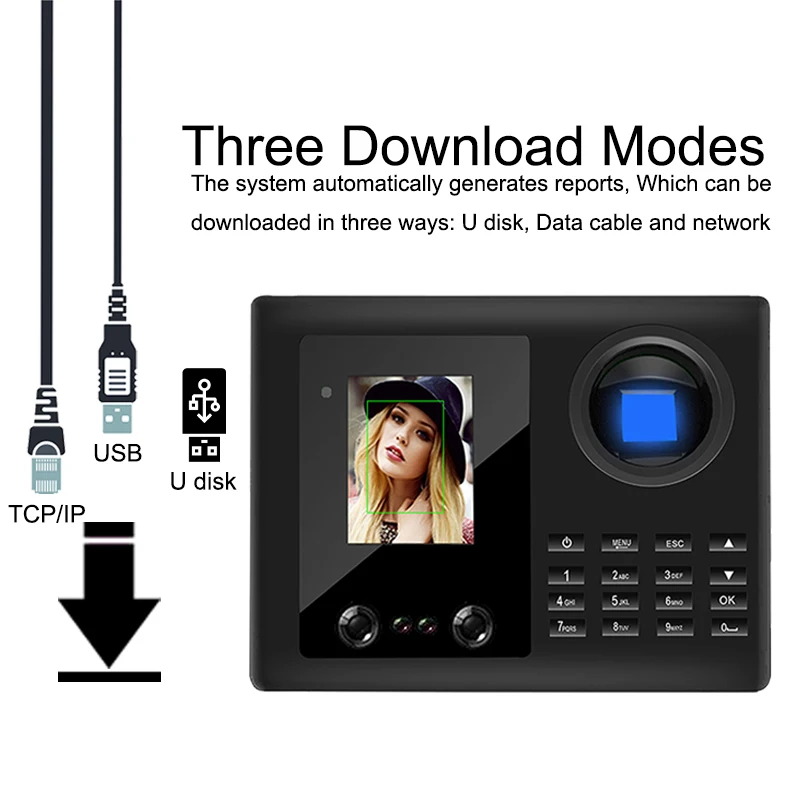 

OULET Face Time Attendance Fingerprint Reader Time Clock Fingerprint USB Recorder Employee Access Control For Company Office