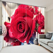 Romantic 3D Curtains Bedding Room Living Room or Hotel Drapes Cortians Sunshade Window Curtain Wedding Curtains Gift for Lovers