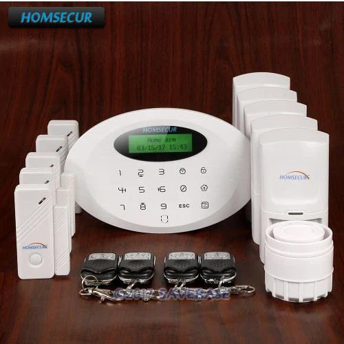 HOMSECUR Wireless GSM Burglar font b Alarm b font System With Self adhesive Security Sticker