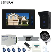 JERUAN 7 inch Video door Phone Entry intercom System kit RFID Access IR Camera +metal 700TVL Analog Camera + remote control