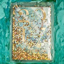 Cocostyles пользовательские потрясающий блеск двойной слой пригласительный билет с золотым фольгированием логотип для звезды Свадебные