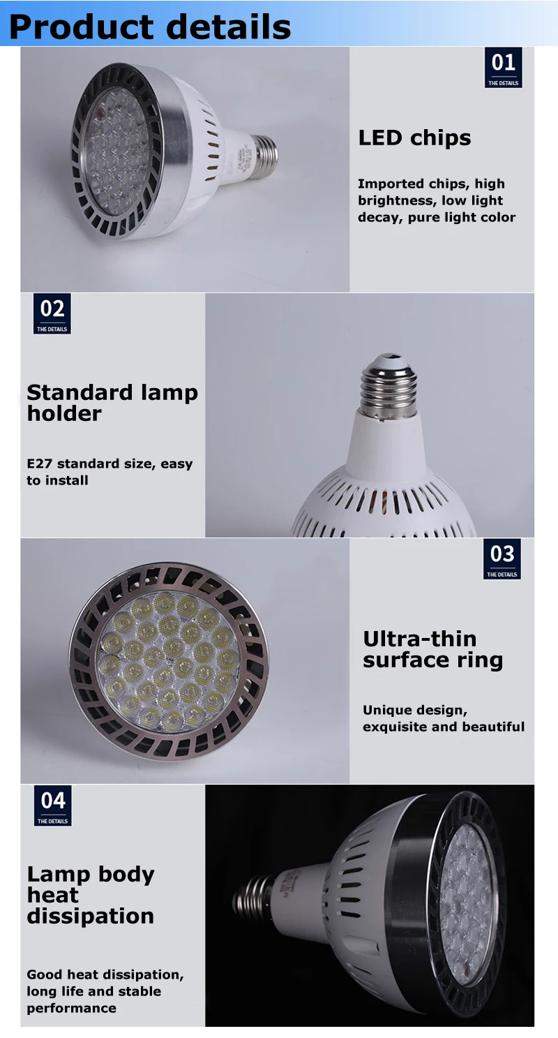 35W LED PAR30 Par Light E27 Lamp AC220V Jewelry Store Showroom Clothing Store Shooting Bulb (2)