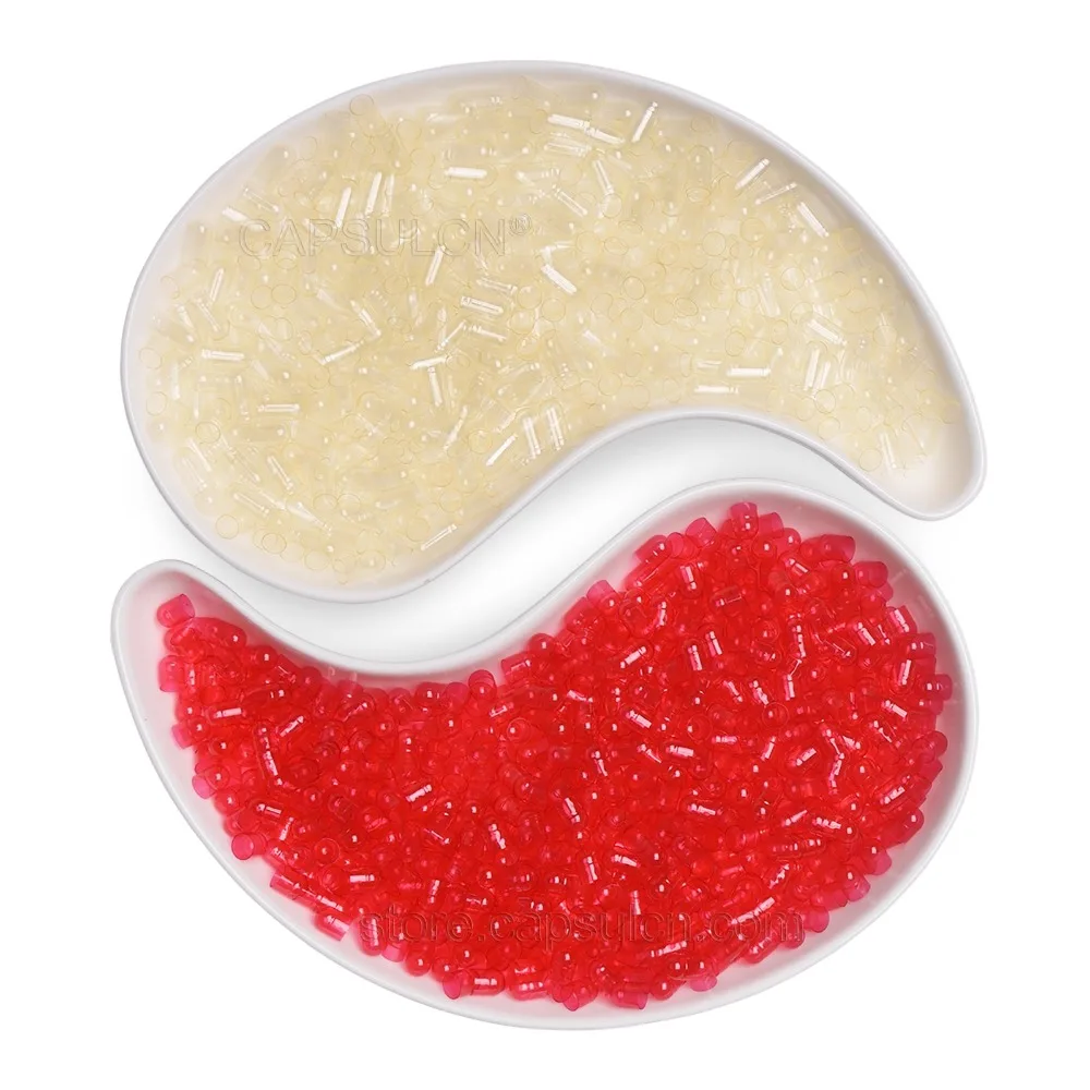 

Free Shipping!!! 1000 Pieces red & Clear Size 4 Empty Separated Capsules