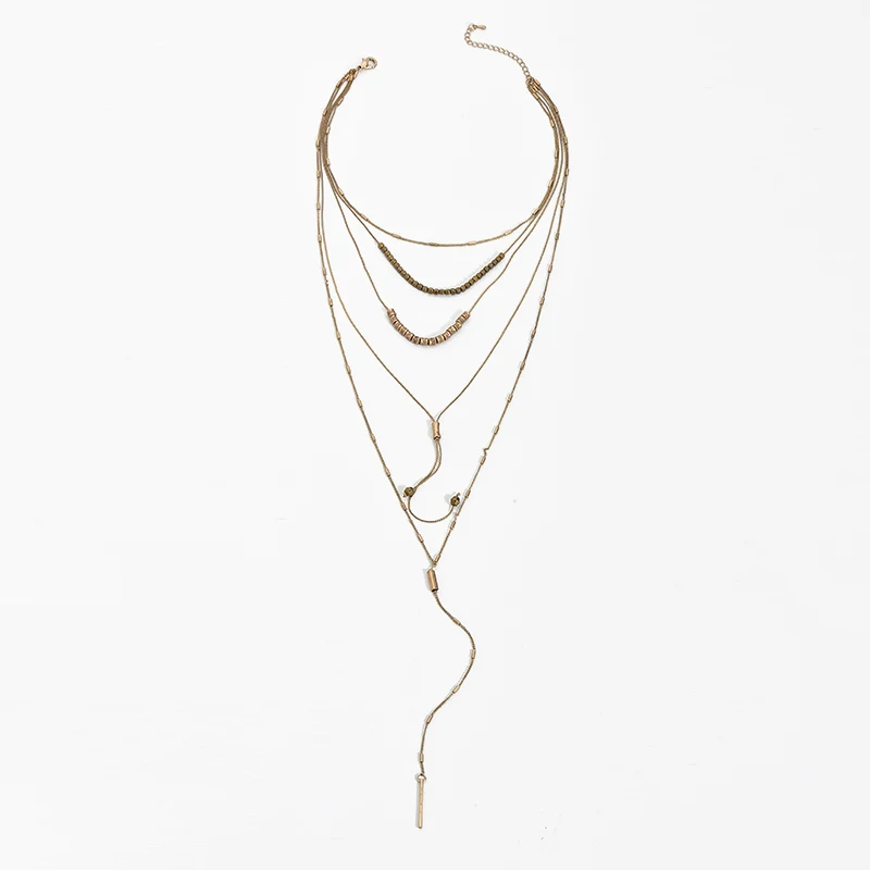 Дикое и свободное многослойное ожерелье в богемном стиле для женщин, винтажное осенне-зимнее длинное ожерелье-свитер, Брендовое ювелирное изделие, Прямая поставка