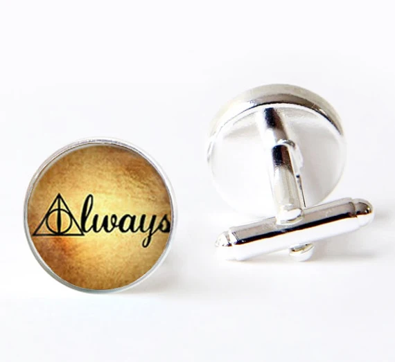 

2017 New Trendy H Potter Cufflinks Dealthy Hallow Cuff Links Silver Men Round Cufflink Groomsmen Cuffs Father's Day Gift