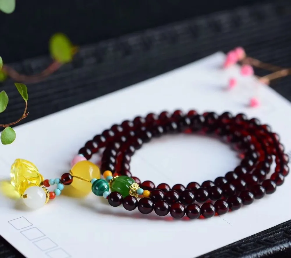 Natural Blood Amber Bracelet   (3)
