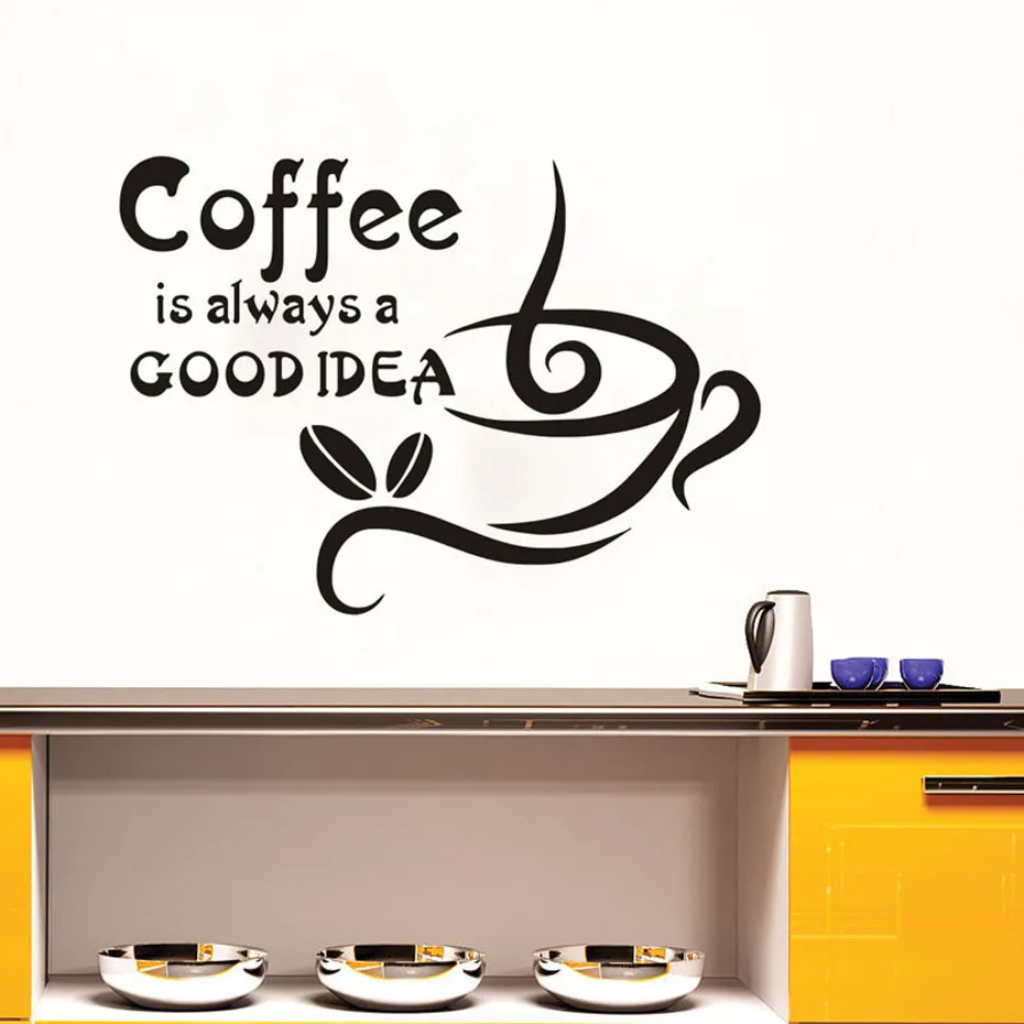 Coffee is a good idea wall decals dining room kitchen wall sticker removable waterproof self adhesive wallpaper home decor Coffee is a good idea wall decals dining room kitchen wall sticker removable waterproof self adhesive wallpaper home decor