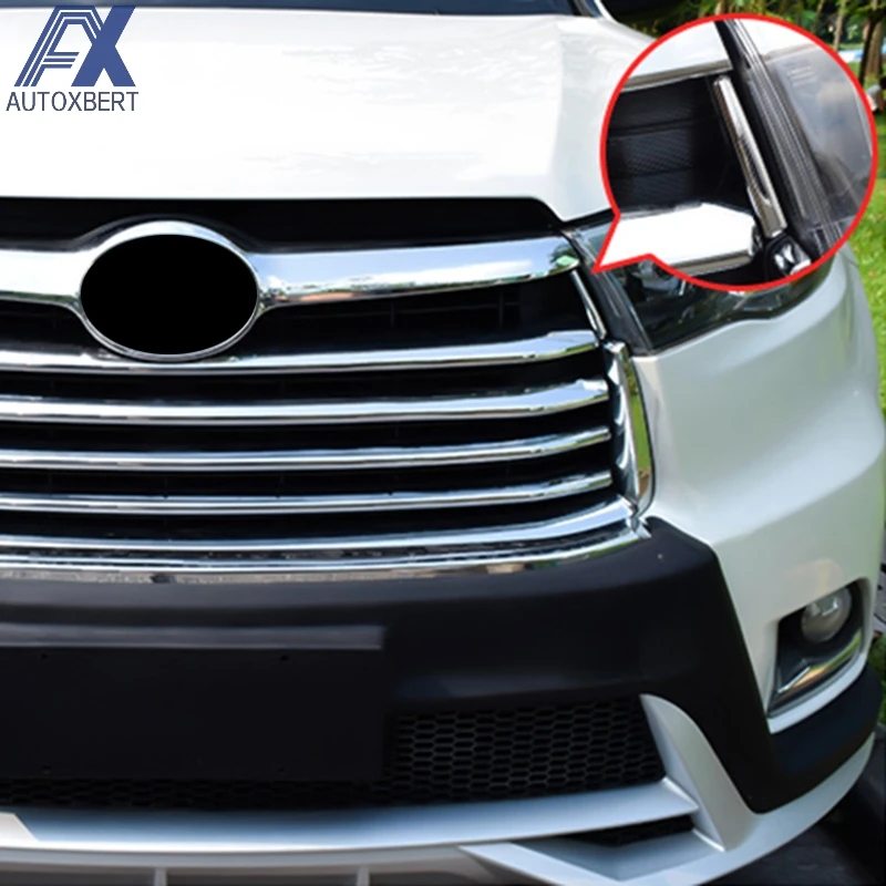 

AX Car Styling Chrome Front Mesh Grille Grill Cover Trim Hood Bonnet Garnish Molding For Toyota Highlander Kluger 2014 2015 2016