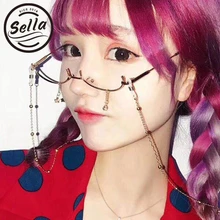 Sella, новинка, модные женские очки без оправы, оправа, женские Стразы, украшение, без линз, сплав, оправа для очков