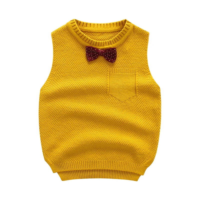 

2-7y Baby children sweater waistcoats roupas infantis solid color&winter autumn boys clothes knitted vests o-neck