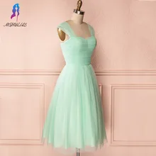 Short Cheap Bridesmaid Dresses Tulle Pleats Back Zipper Women Dress For Weddings