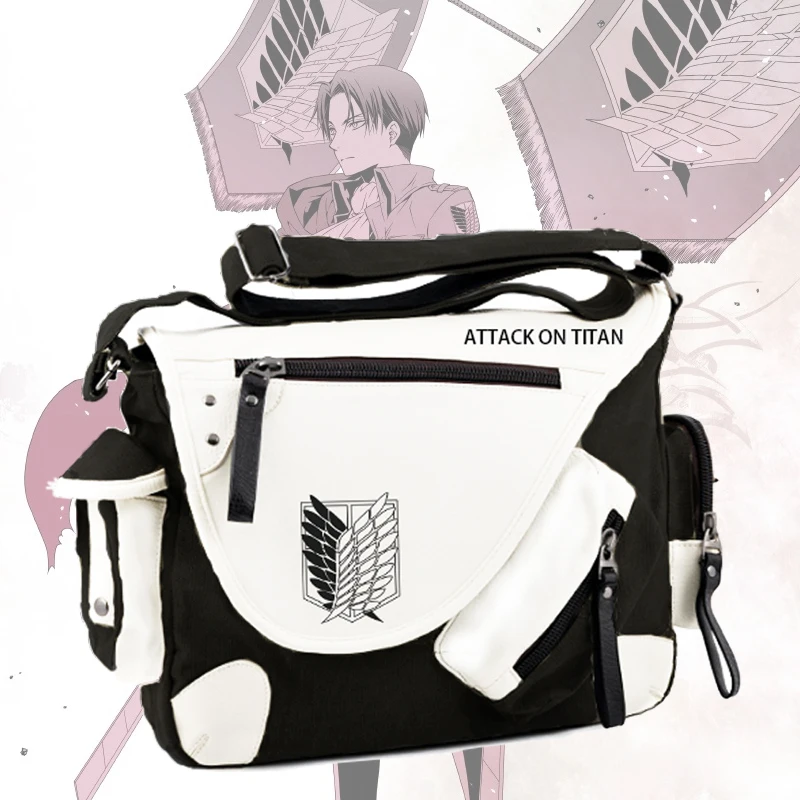 Attack on Titan Messenger Bags - Shingeki No Kyojin Aren Survey Corps Wings of Liberty Canvas Satchel Shoulder Bag (Japan Anime) image 2