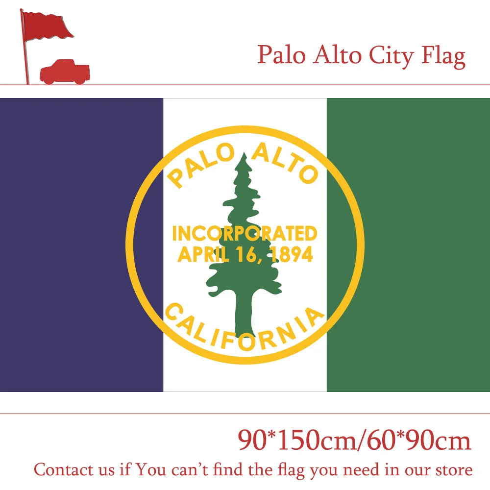 

Free shipping 3x5 Feet Polyester Palo Alto City Flag Of US California State 90*150cm 60*90cm Flag For Outdoor Indoor