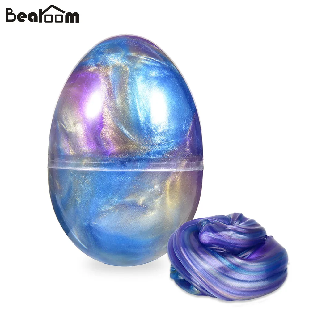 Bearoom Colored Slime Diy Egg Modeling Clay Funny Fluffy Slime Crystal