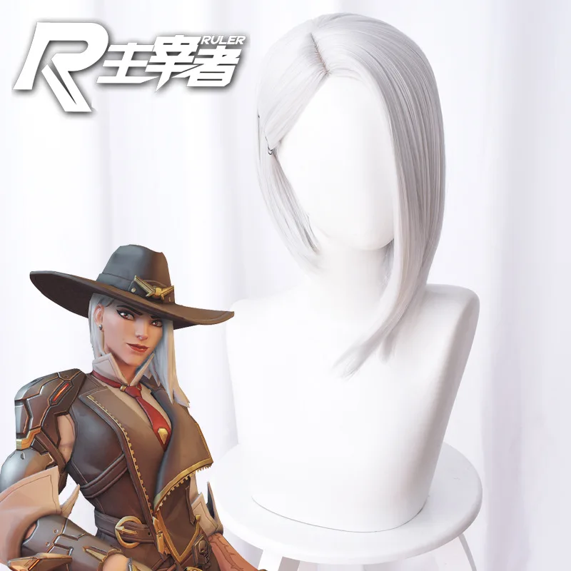 

hot Game OW D.Va and Mercy Cosplay Wigs Color Brown Beige Heat Resistant Synthetic Hair Perucas Women Cosplay Ashe Wig