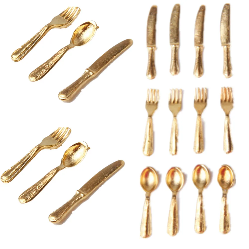 12 Pcs 1/12 Stainless Steel Tableware Set Dollhouse Miniature DM001 Classic Pretend Play Kitchen Furniture Toy for Children Doll 12 Pcs 1/12 Stainless Steel Tableware Set Dollhouse Miniature DM001 Classic Pretend Play Kitchen Furniture Toy for Children Doll
