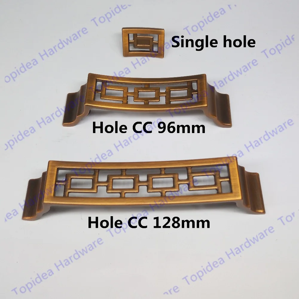 Single Knob / Hole CC 96mm/128mm Antique Bronze cabinet knob Zinc alloy kitchen furniture handle Chinese Style antique drawer pu Single Knob / Hole CC 96mm/128mm Antique Bronze cabinet knob Zinc alloy kitchen furniture handle Chinese Style antique drawer pu