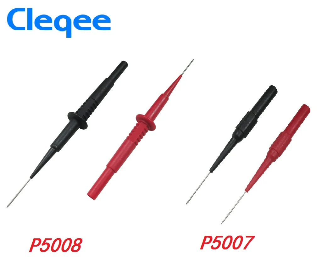 Cleqee P5007 P5008 2 шт изоляции пирсинг иглы неразрушительный мультиметр Пробники красный/черный