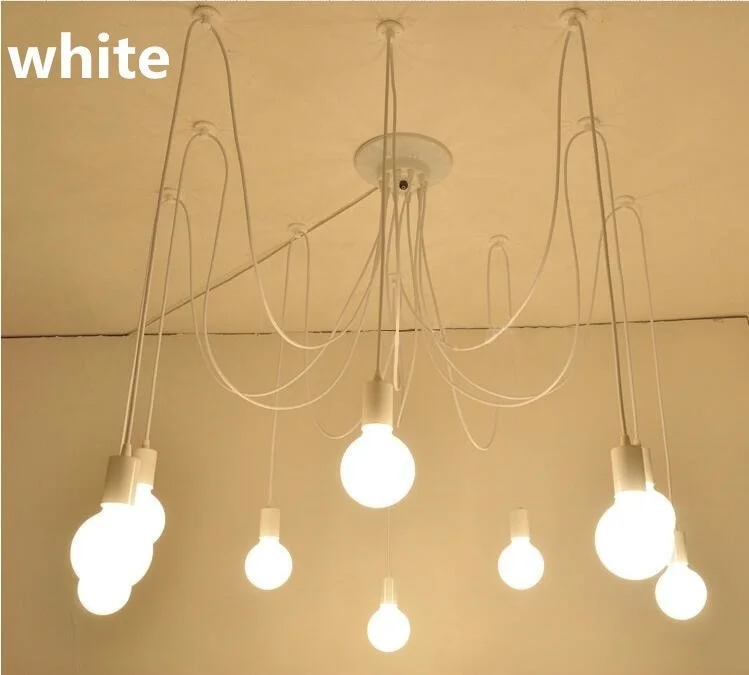 

White/Black 5/6/8 lights luster Retro edison bulb chandelier loft Light Pendant Lamp Spider light warehouse Industrial light