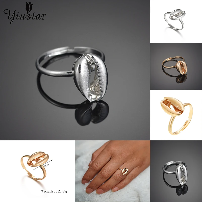 

Yiustar Personalized Charming Sea Shell Ring Alloy Fascination Sexy Nobleness Rings Summer Beach Valentine Party Women Girl Gift