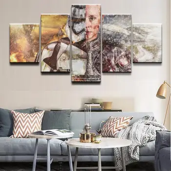 

5 PIECE CANVAS PAINTING STAR WARS - STORMTROOPER & REY CANVAS SET printed painting dorp shipping