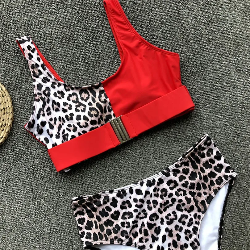 

Fashion Women's Bikini Sexy Womens Leopard Swimsuit Push-Up Padded Bra Striped Print Bathing Swimwear Jumpsuit 2019 new #3F26