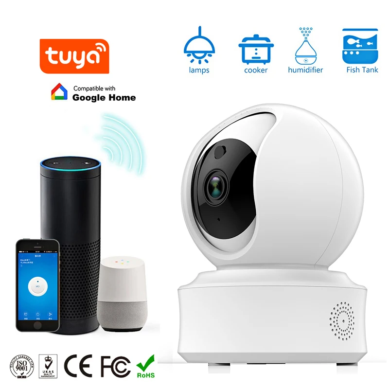 Wifi Security Camera 1080P Home Security Hd Cctv Camera Tuya Smart Life With Auto-Tracking(Eu Plug)
